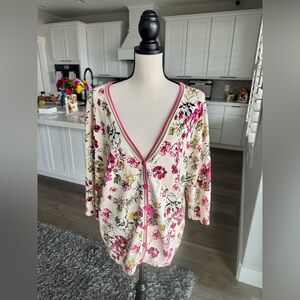 Christopher & Banks Floral Button Front Cardigan – Women’s Large